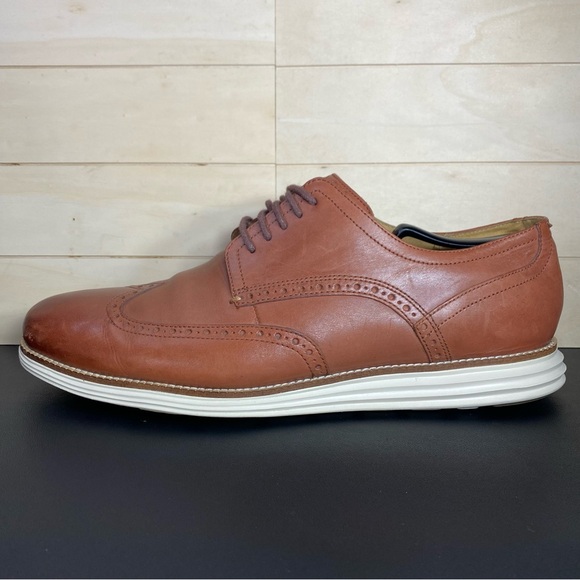 Cole Haan Originalgrand Wingtip Oxfords Men's Size 14 Shoes Brown Leather - Picture 4 of 11